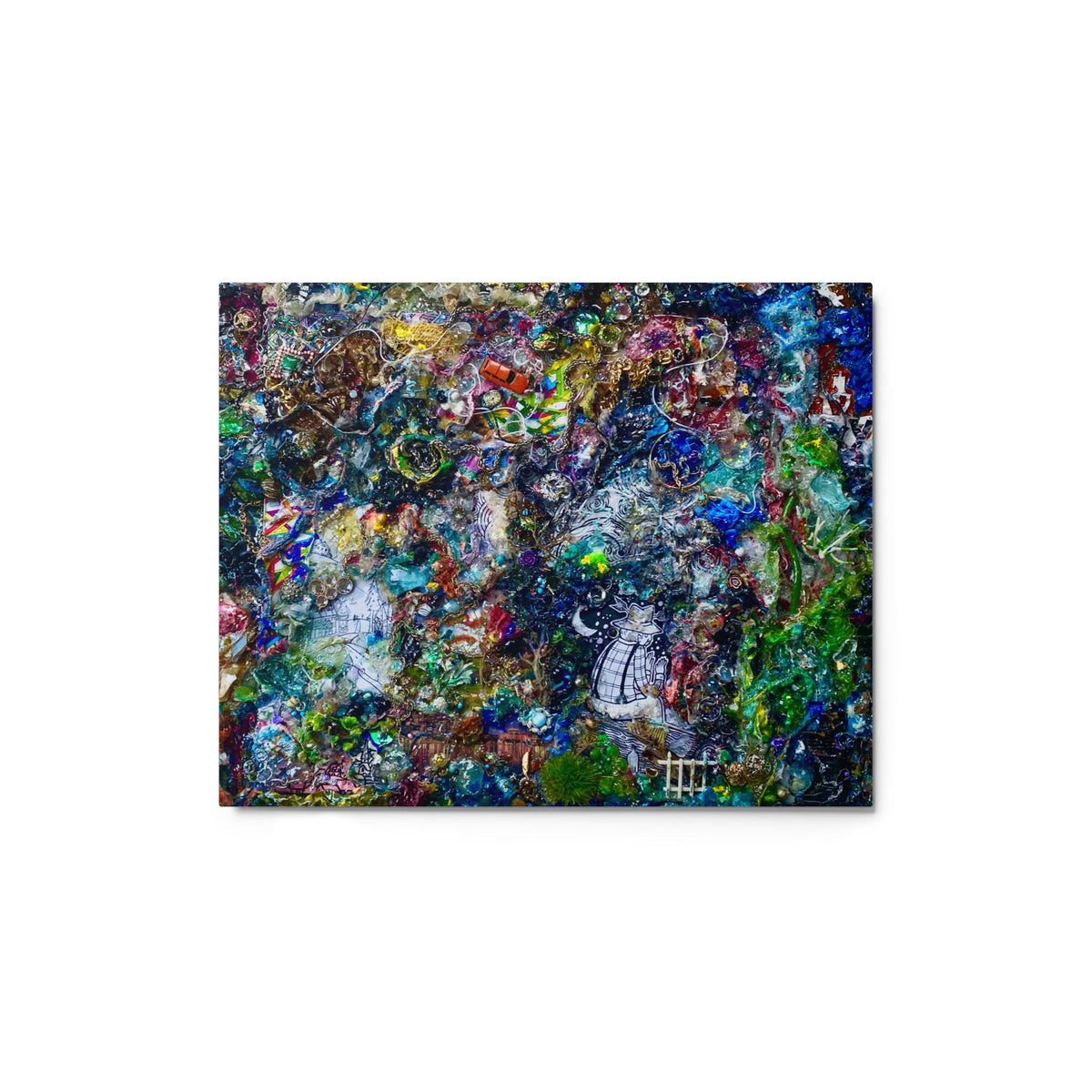 Abstract Glossy Metal Print – Colorful Modern Wall Art – Vibrant Contemporary Aluminum Print