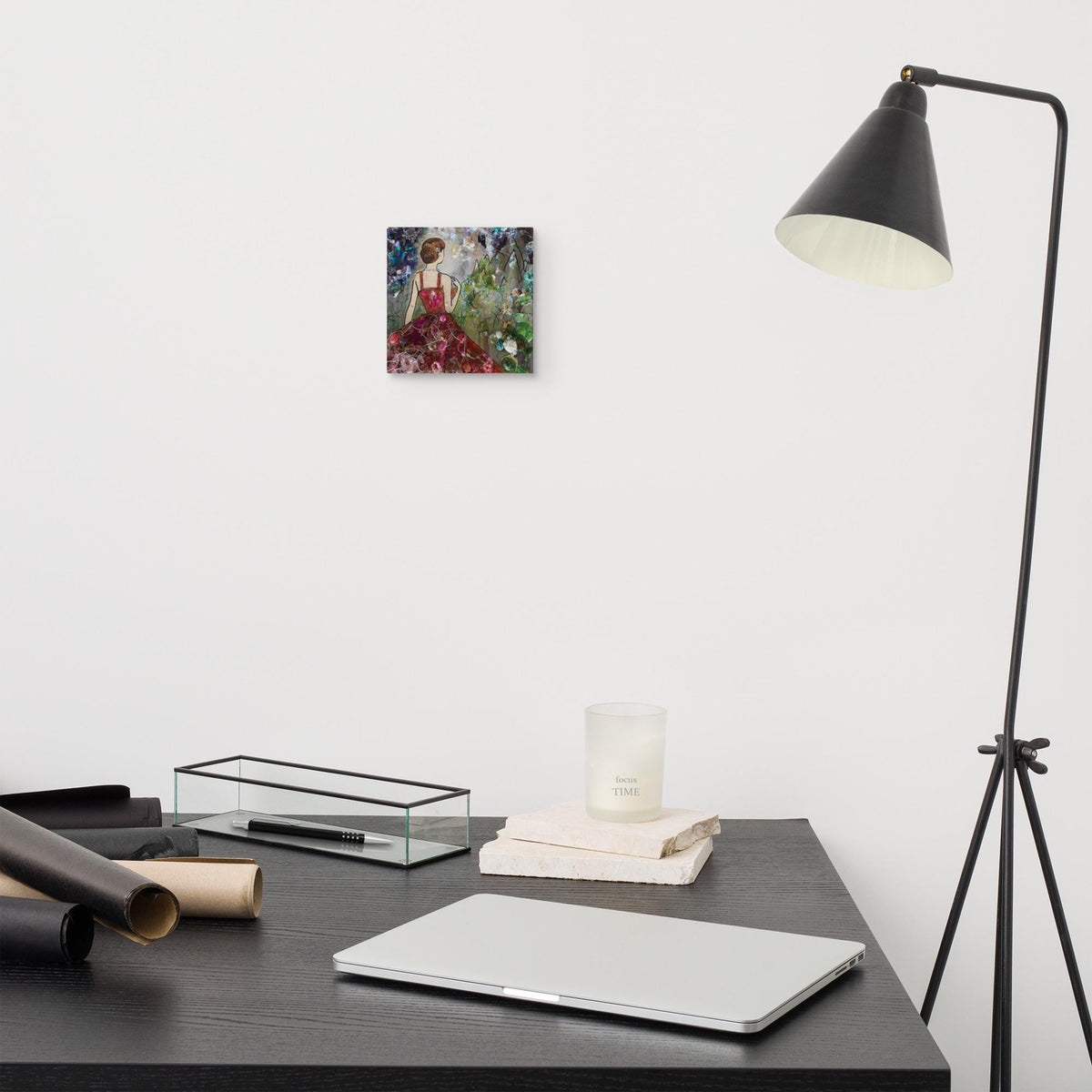 Stretched Canvas Print – Mixed Media Collage Wall Art – Contemporary Figurative Art