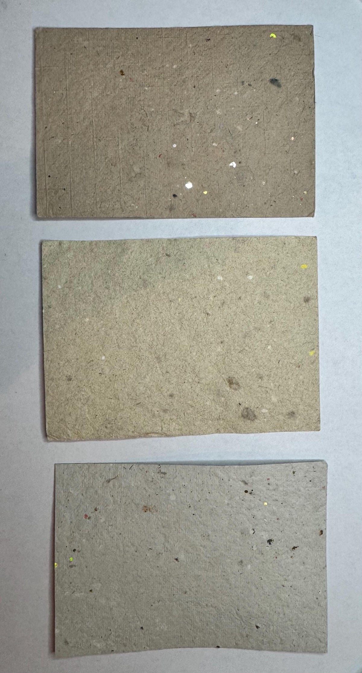 Handmade Deckled Edge Notecards – Rustic Recycled Paper Stationery (set of 3)