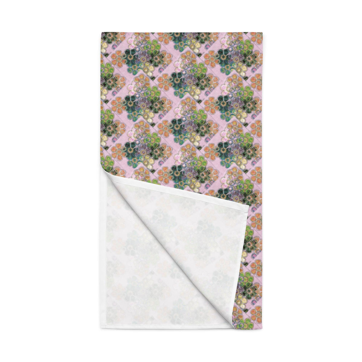 Floral Table Runner – Botanical Art Print, Handmade Paper Texture, Artistic Dining Decor