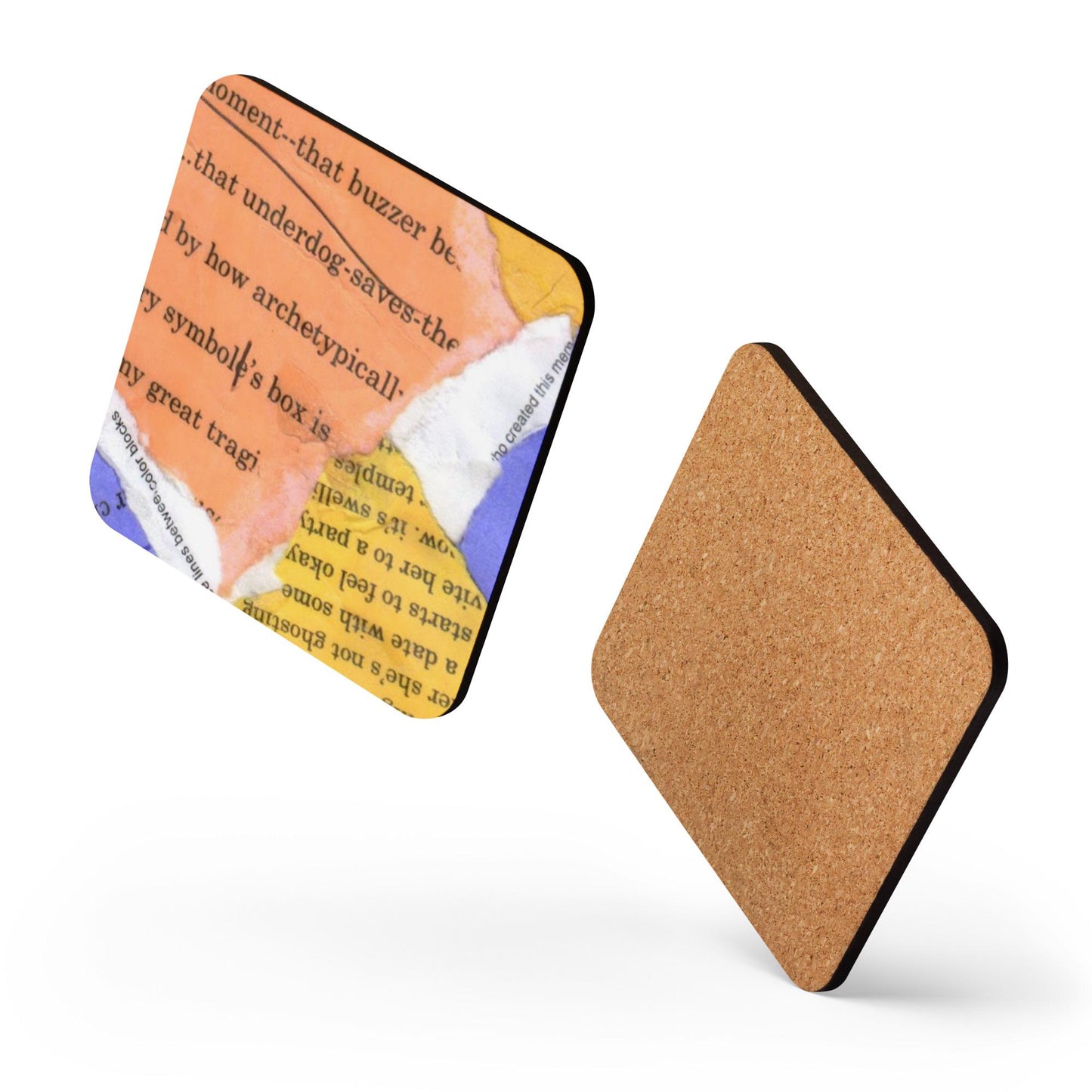 Literary Collage Coaster – Made From Old Writing Drafts – Upcycled Book Page Drink Coaster