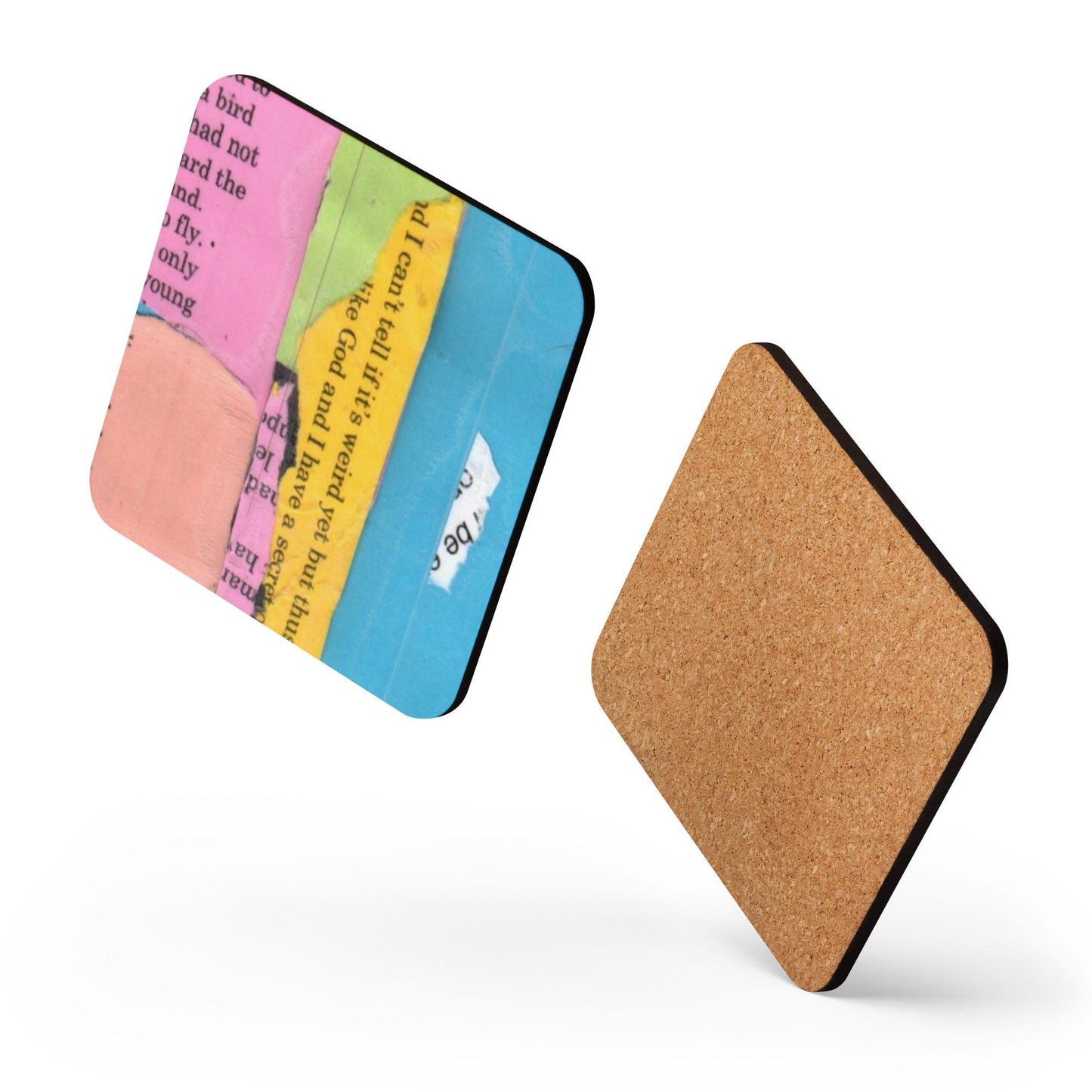 Literary Collage Coaster – Made From Old Writing Drafts – Upcycled Book Page Drink Coaster