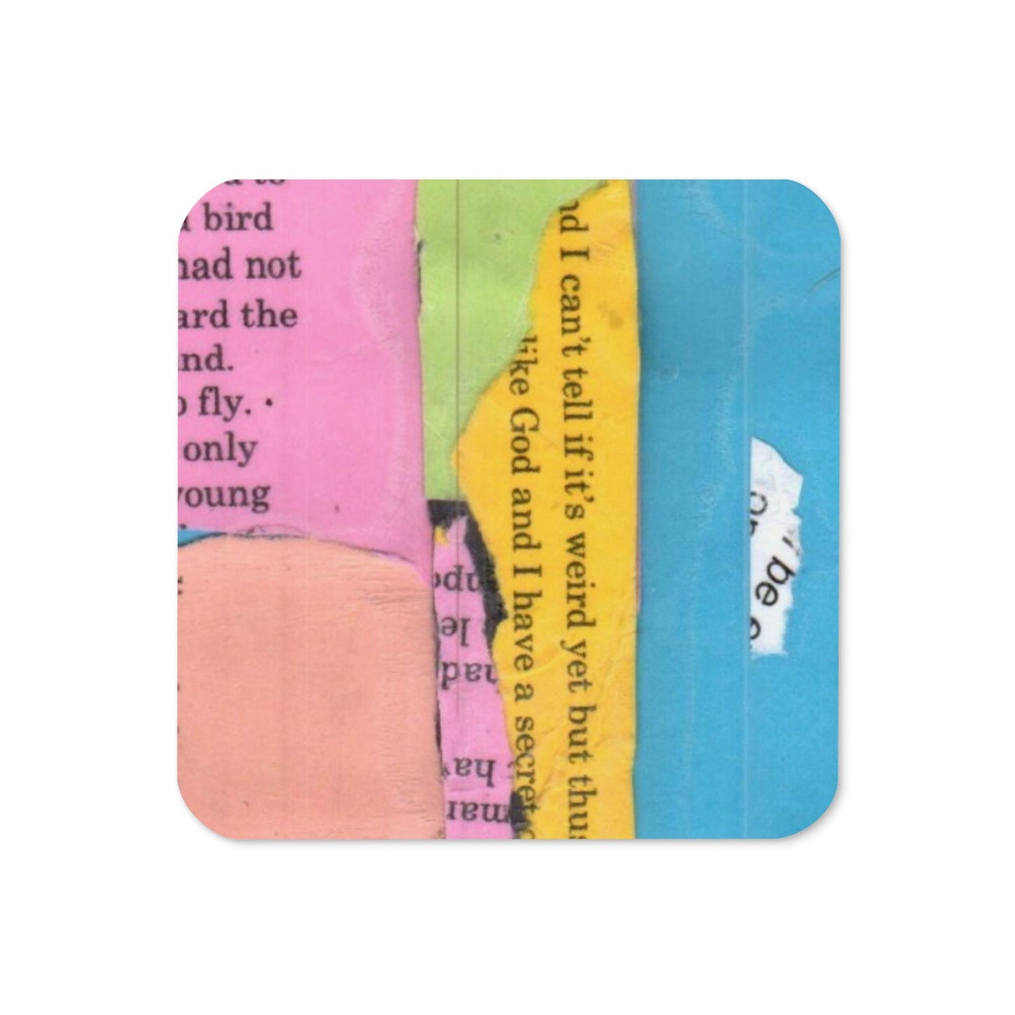 Literary Collage Coaster – Made From Old Writing Drafts – Upcycled Book Page Drink Coaster
