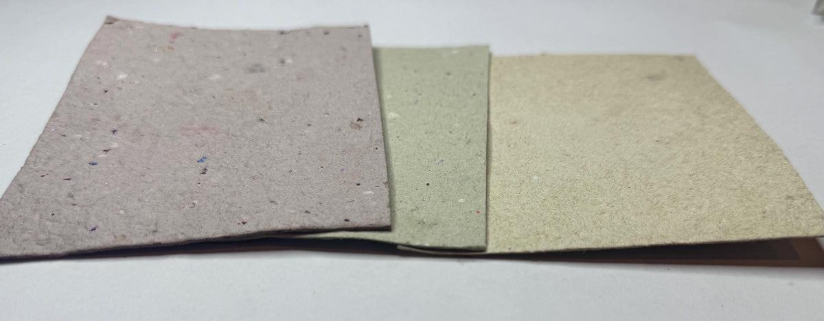 Handmade Deckled Edge Notecards – Rustic Recycled Paper Stationery (set of 3)