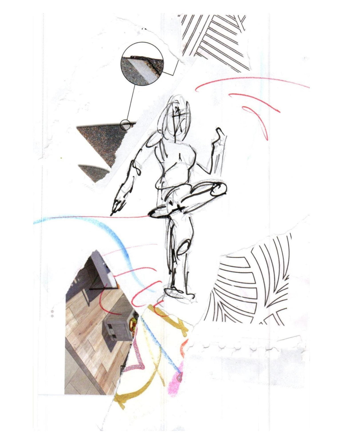 Abstract Figure Art Prints | Modern Minimalist Collage (Set of 2, 5.5x8.5)