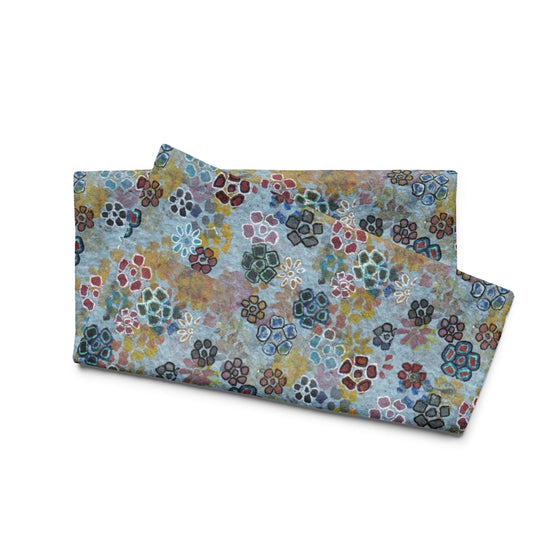 Blue Floral Hand Towel | Botanical Art Kitchen Towel | 16x28 Cotton Blend