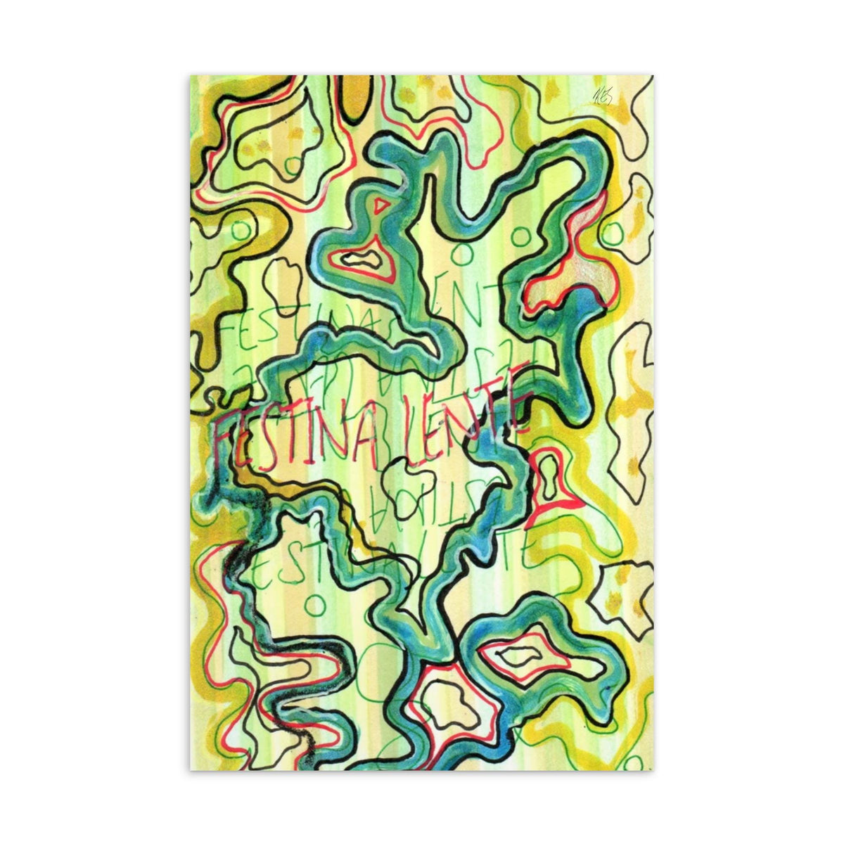 Abstract Art Postcard | Colorful Artist Mail Print (4x6 inches)