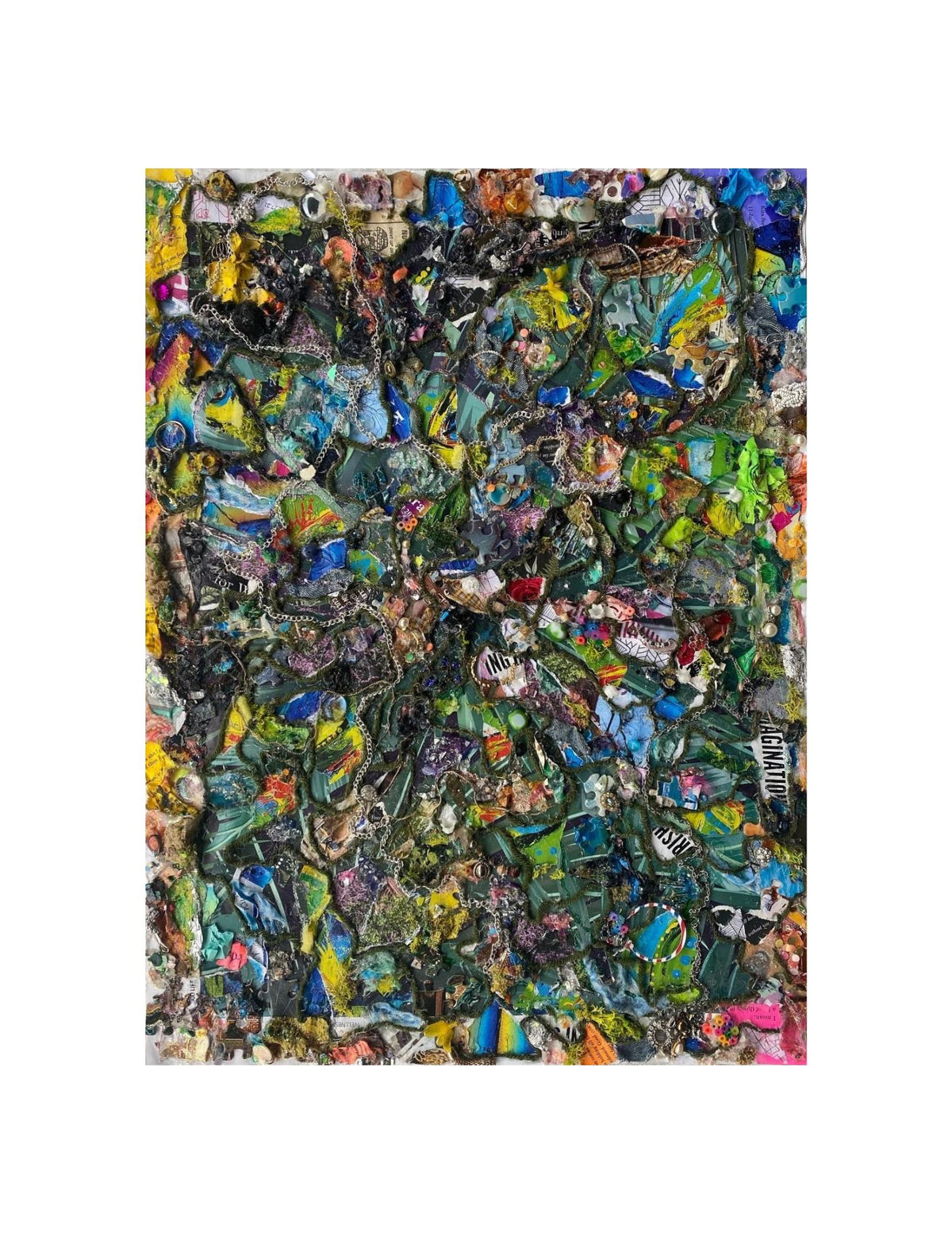 Initial Shock Collage Print – Mixed Media Found Object Art (8.5 x 11)