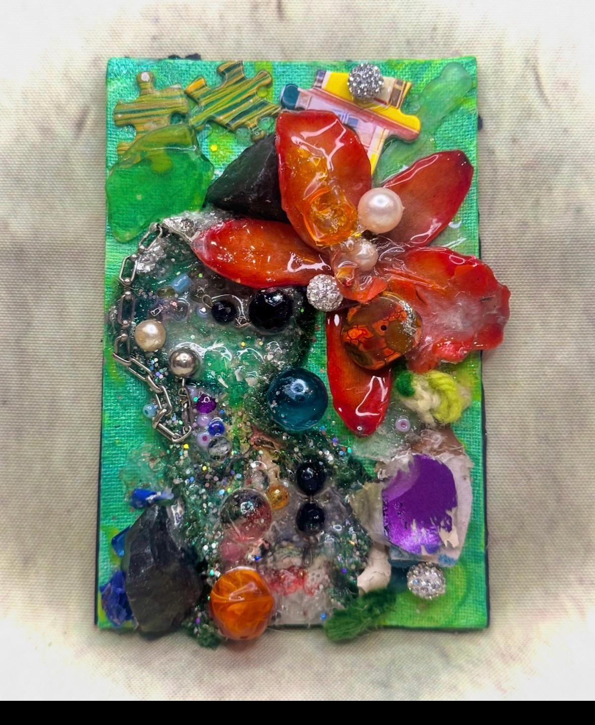 Trash Orchid – Original Mixed Media Assemblage | Found Object Flower Sculpture