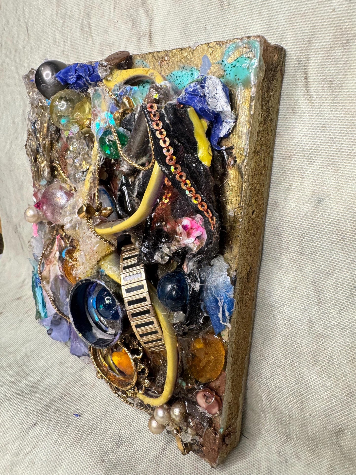 Sandbar Sediments – Original Found Object Assemblage | Mixed Media Collage