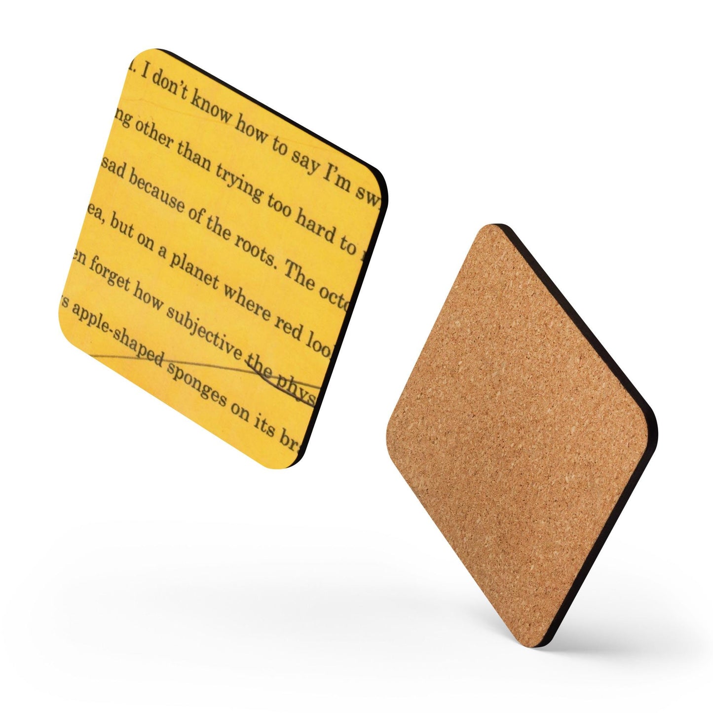 Literary Collage Coaster – Made From Old Writing Drafts – Upcycled Book Page Drink Coaster