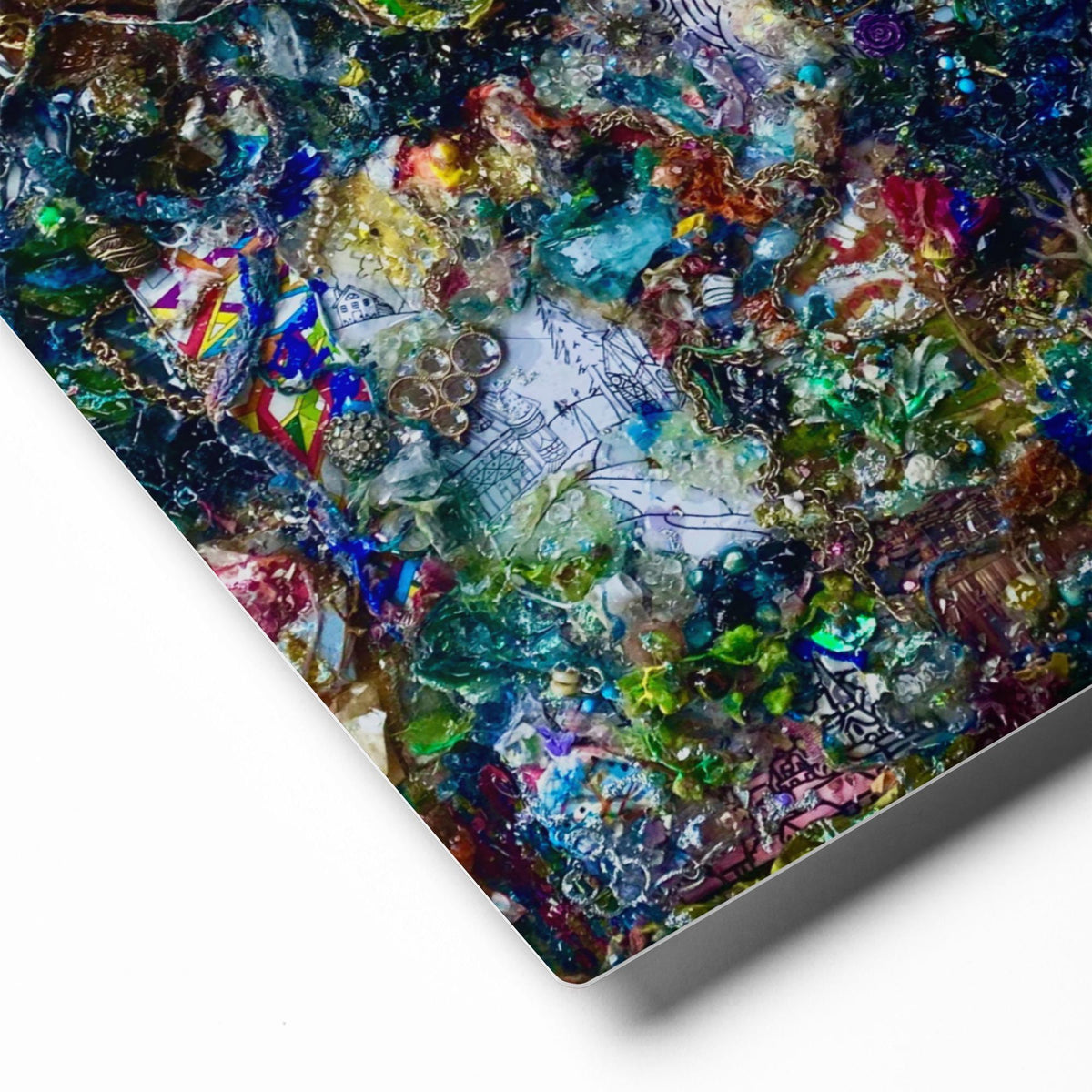 Abstract Glossy Metal Print – Colorful Modern Wall Art – Vibrant Contemporary Aluminum Print
