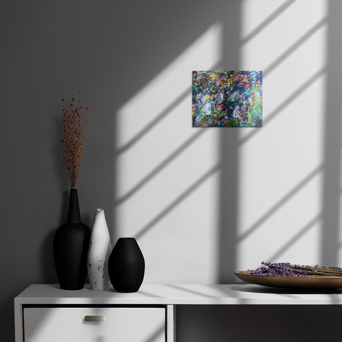 Abstract Glossy Metal Print – Colorful Modern Wall Art – Vibrant Contemporary Aluminum Print
