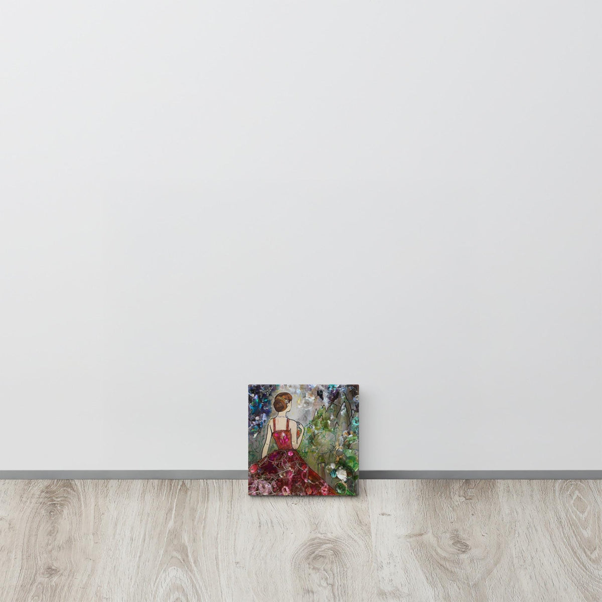 Stretched Canvas Print – Mixed Media Collage Wall Art – Contemporary Figurative Art