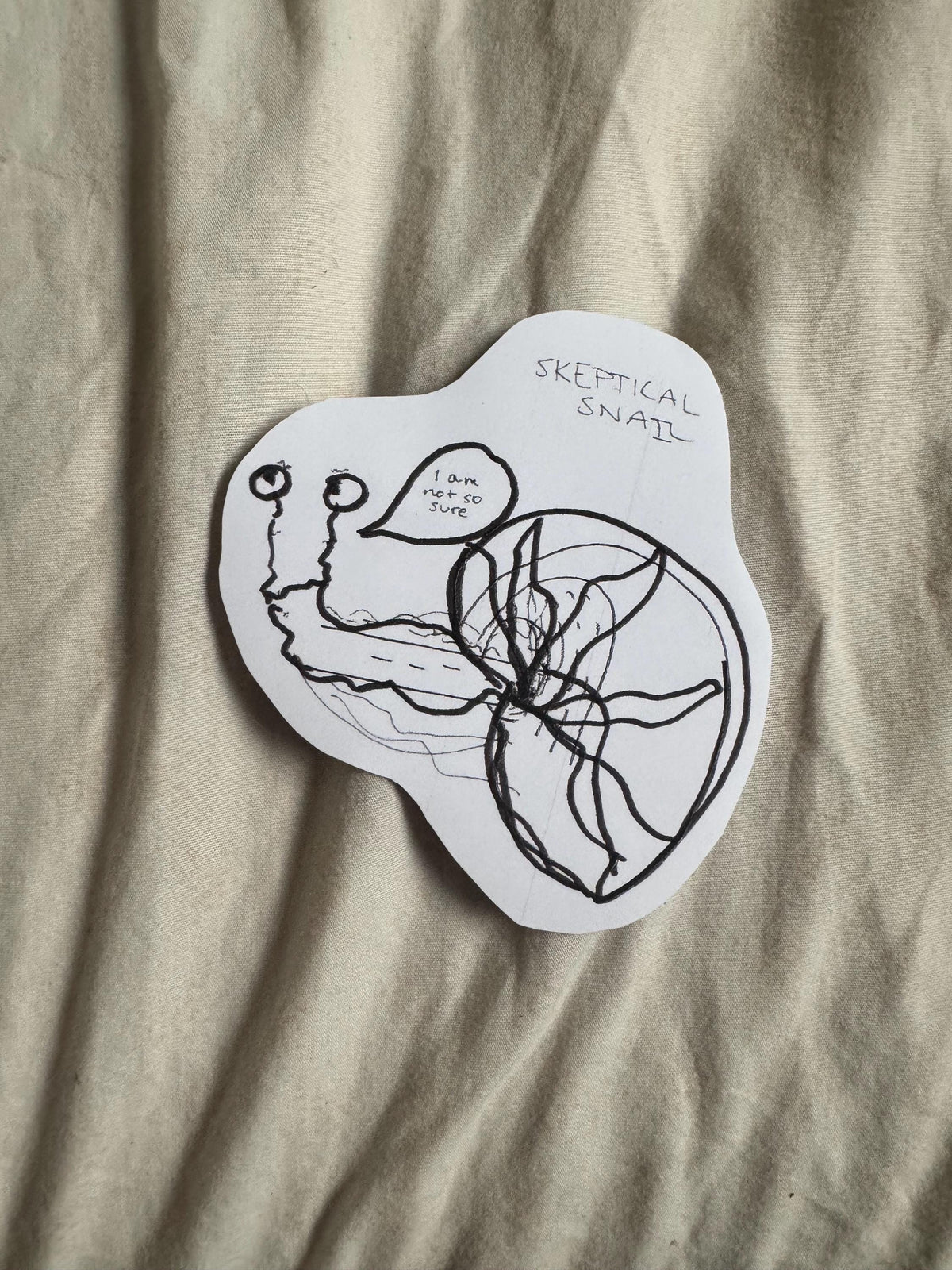 Skeptical Snail Sticker –  Tiny Judgmental Friend