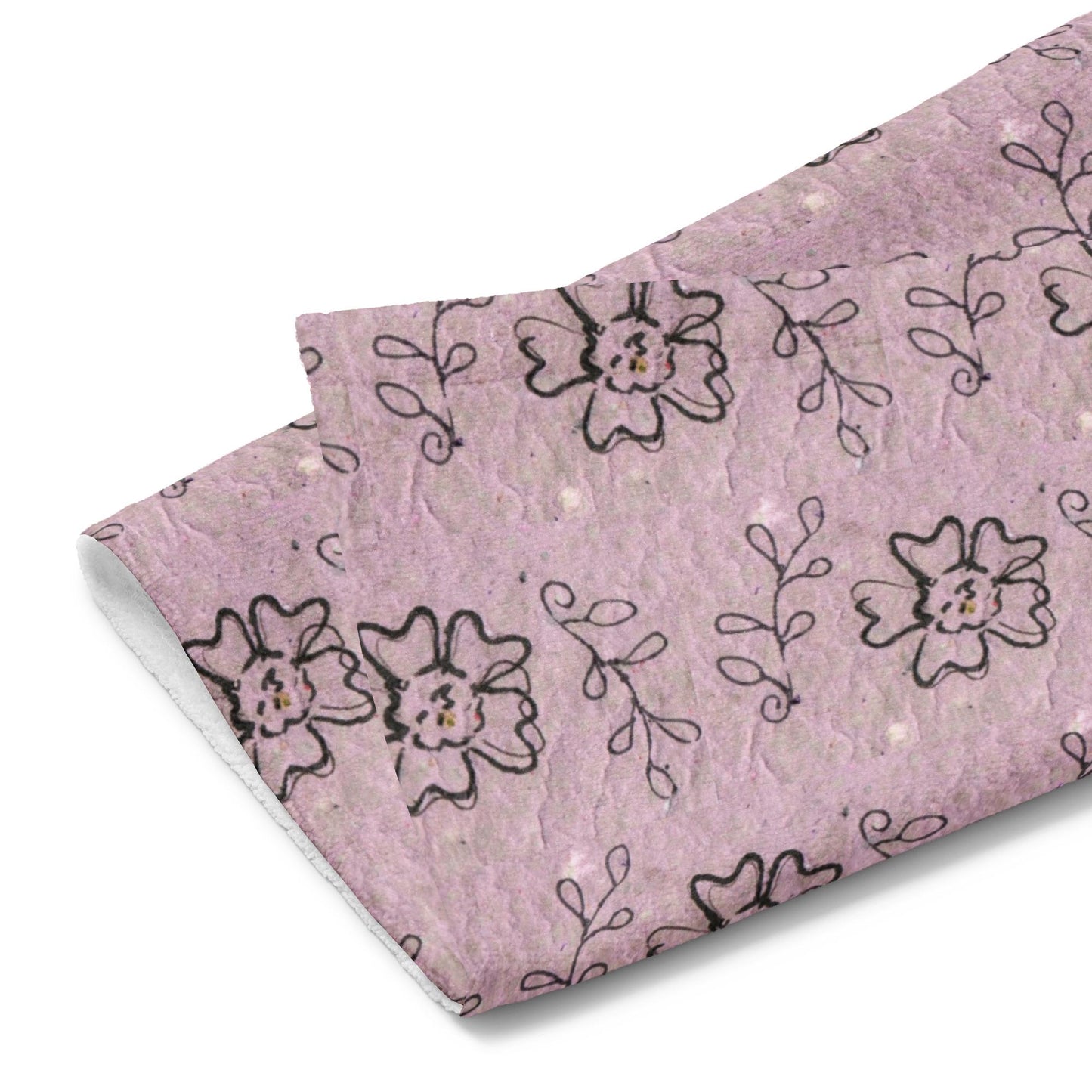 Floral Hand Towel | Grey and Pink Rose Botanical Art Kitchen Towel | 16x28 Cotton Blend
