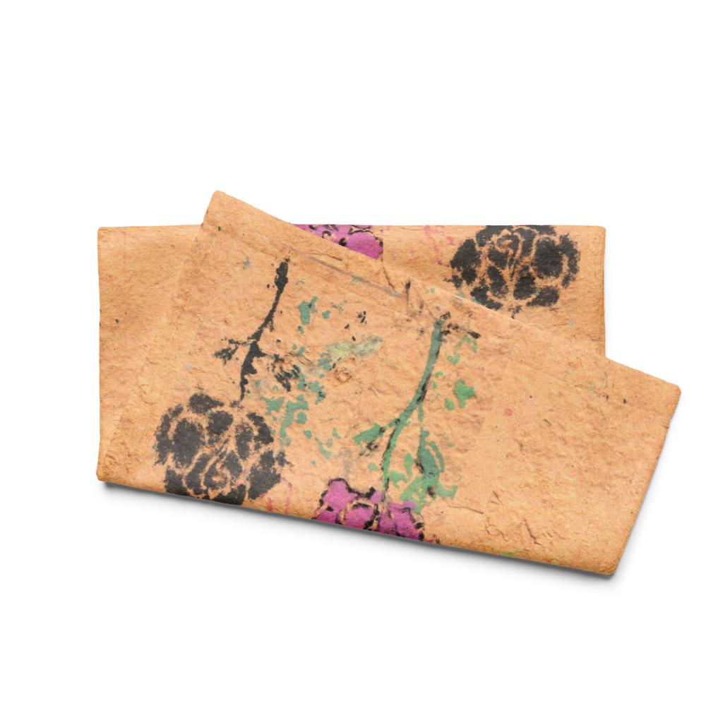 Floral Kitchen Towel – Pink Black Flower Paper Texture Print Tea Towel
