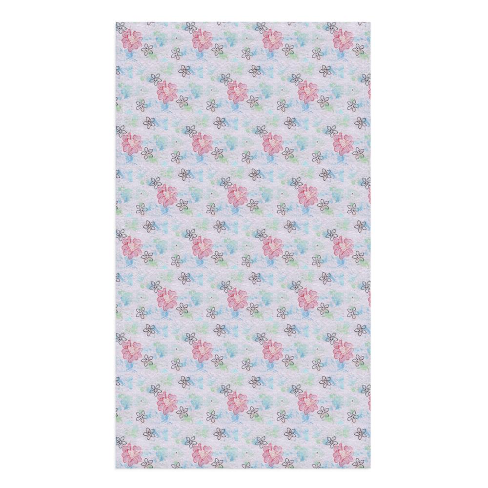 Floral Kitchen Towel – Pink Botanical Print, Earthy Paper Texture Tea Towel