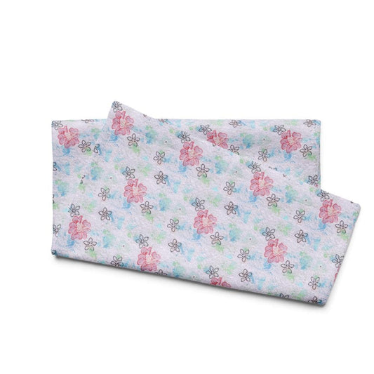 Floral Kitchen Towel – Pink Botanical Print, Earthy Paper Texture Tea Towel