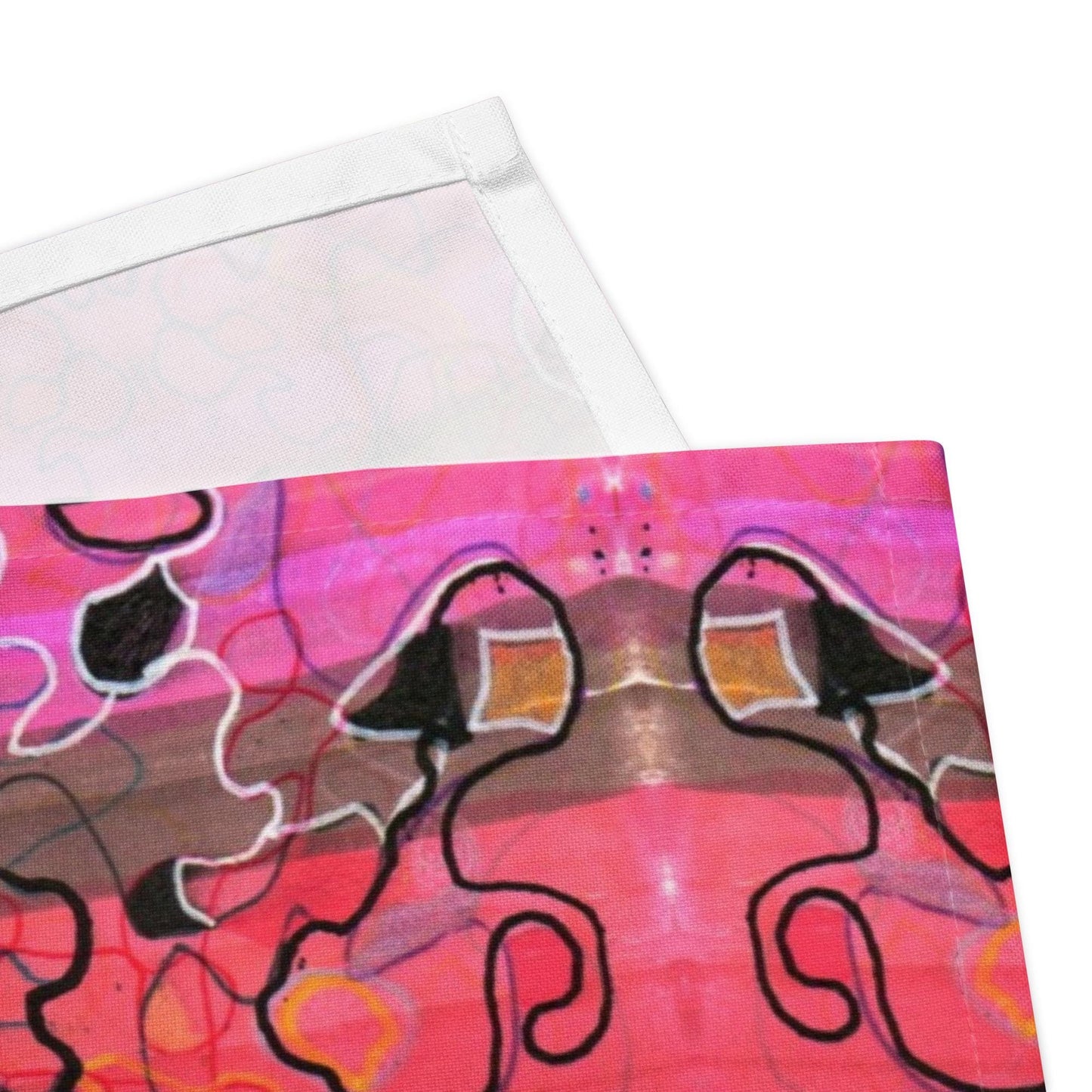 Abstract Fabric Square – Psychedelic Textile Art, Mini Tapestry (20" x 20")
