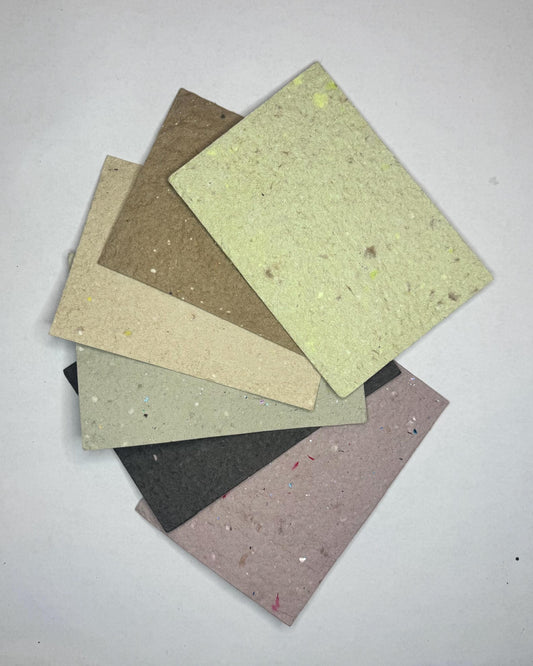 Handmade Deckled Edge Notecards – Rustic Recycled Paper Stationery (set of 3)