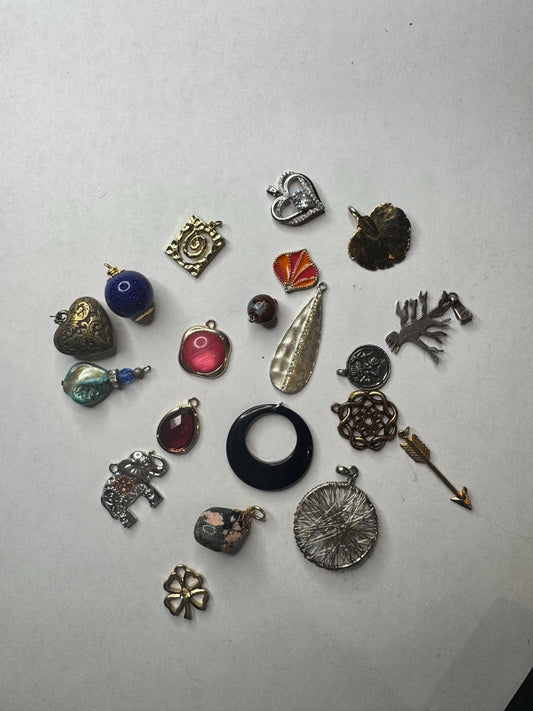 Assorted Charm Pendant Mix – 20 Unique Jewelry Making Supplies Grab Bag