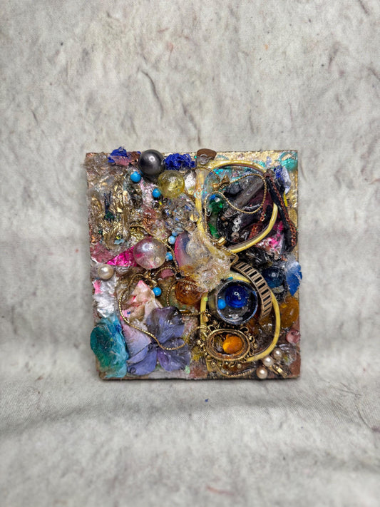 Sandbar Sediments – Original Found Object Assemblage | Mixed Media Collage