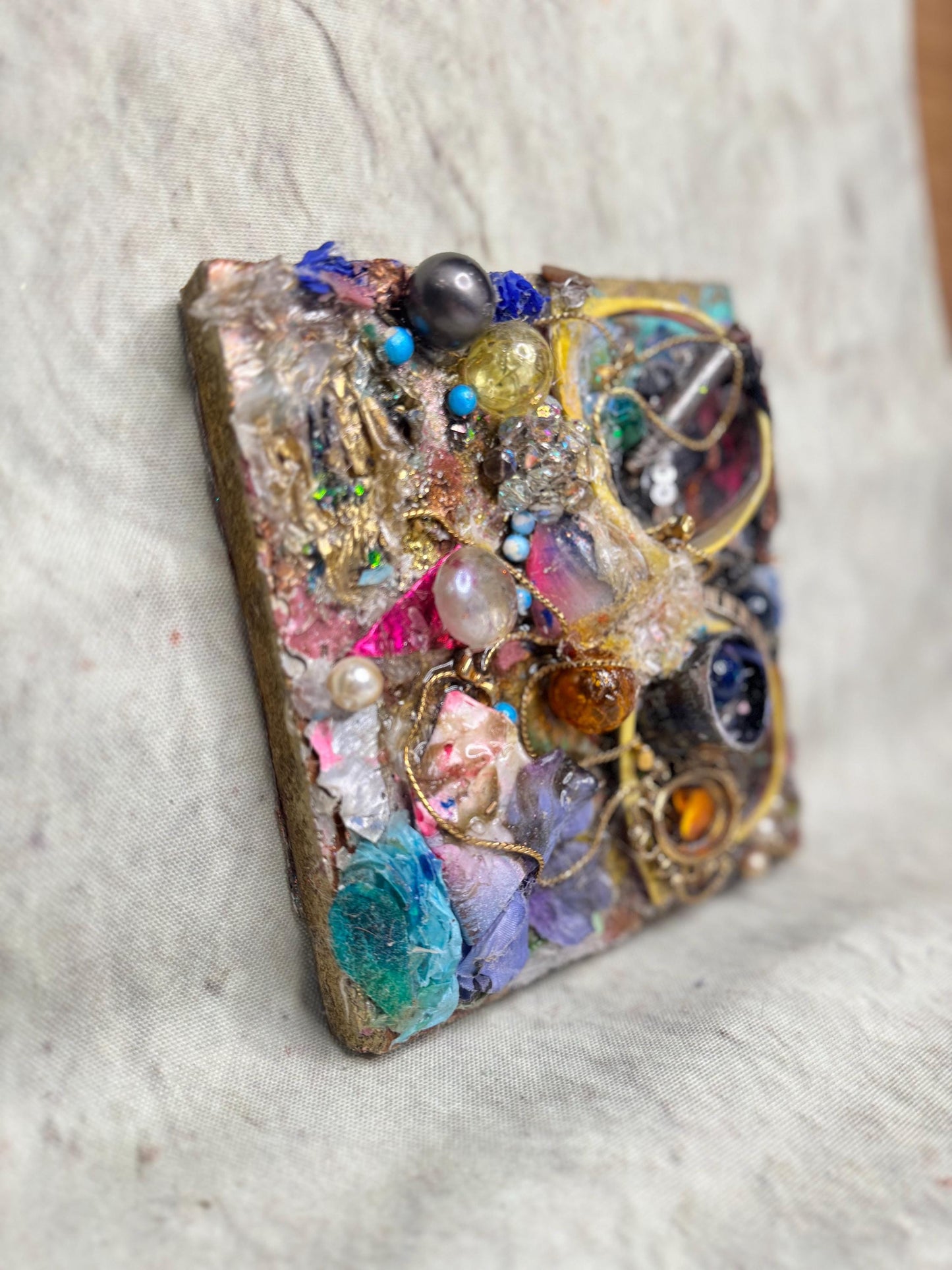 Sandbar Sediments – Original Found Object Assemblage | Mixed Media Collage