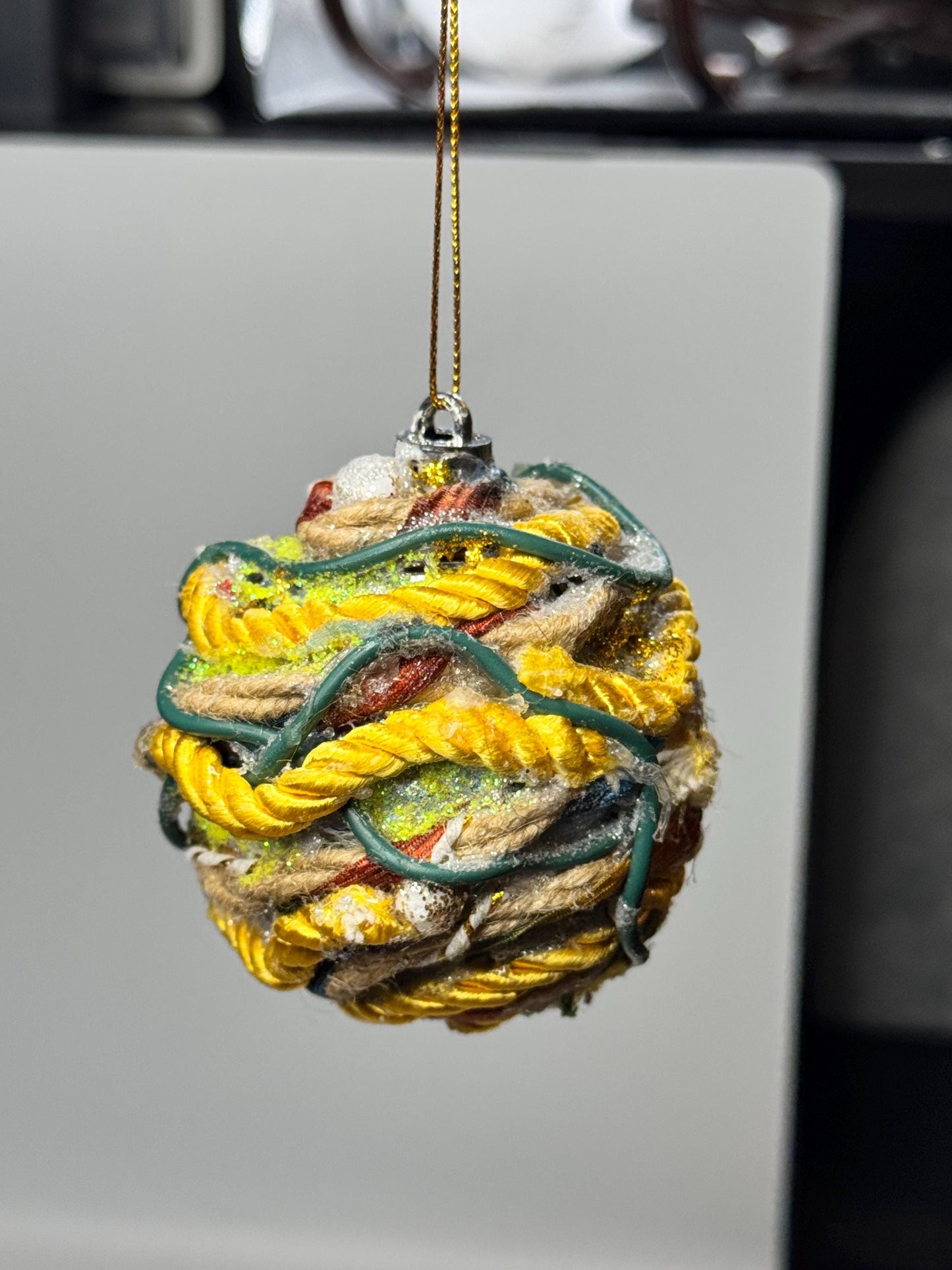 Mixed Media Ornament – Recycled Jewelry Assemblage Art, Maximalist Sculpture