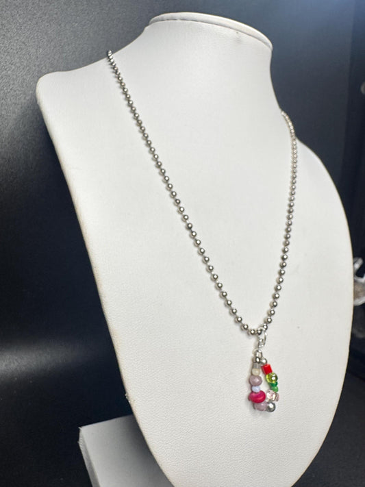 Rescued Bead Charm Necklace | Floor Findings Statement Pendant | One-of-a-Kind Found Materials Beaded Dainty Jewelry