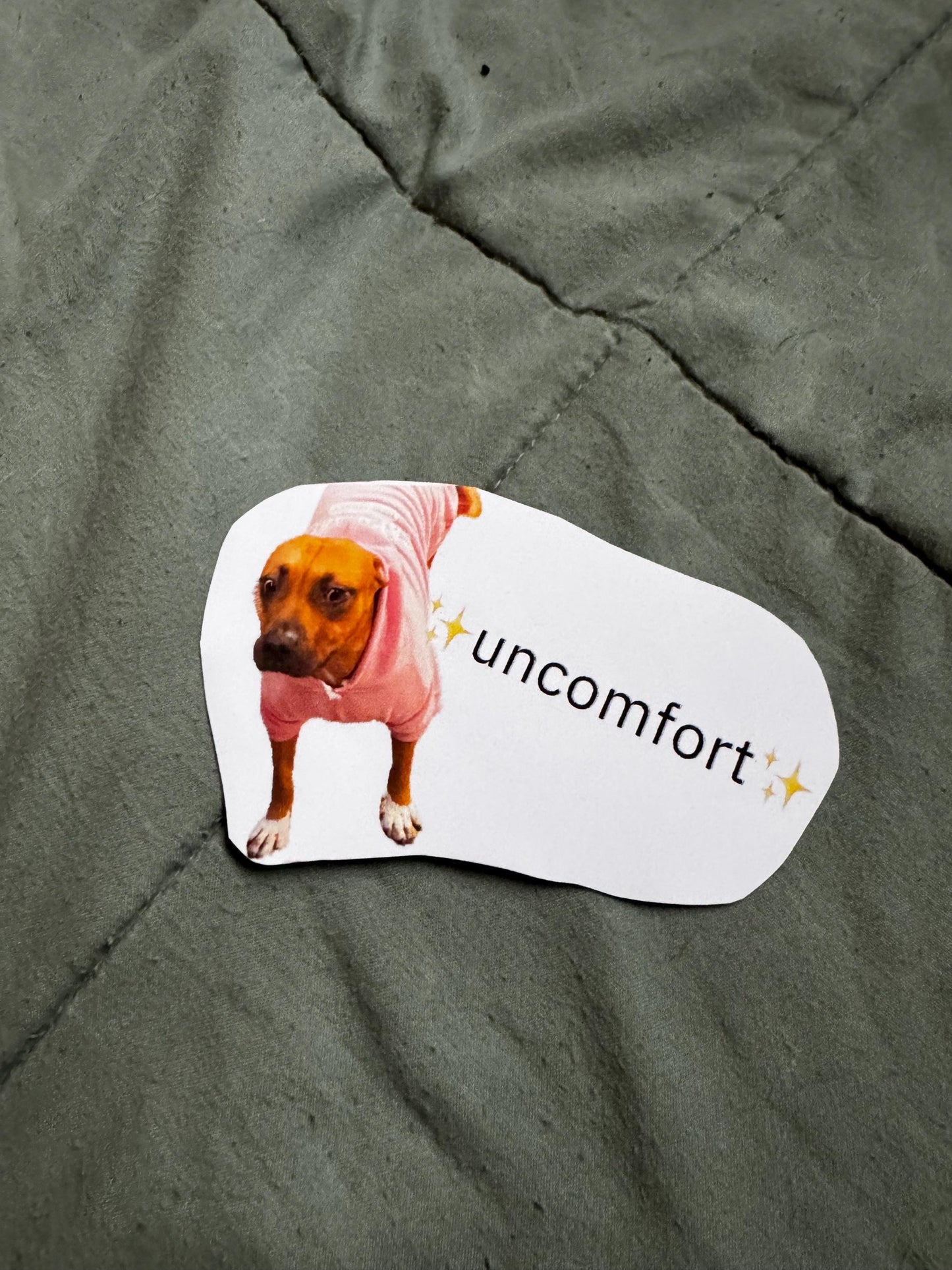Funny Dog Sticker | Wee Woo Meme, Anxiety Emotion (2-3in)