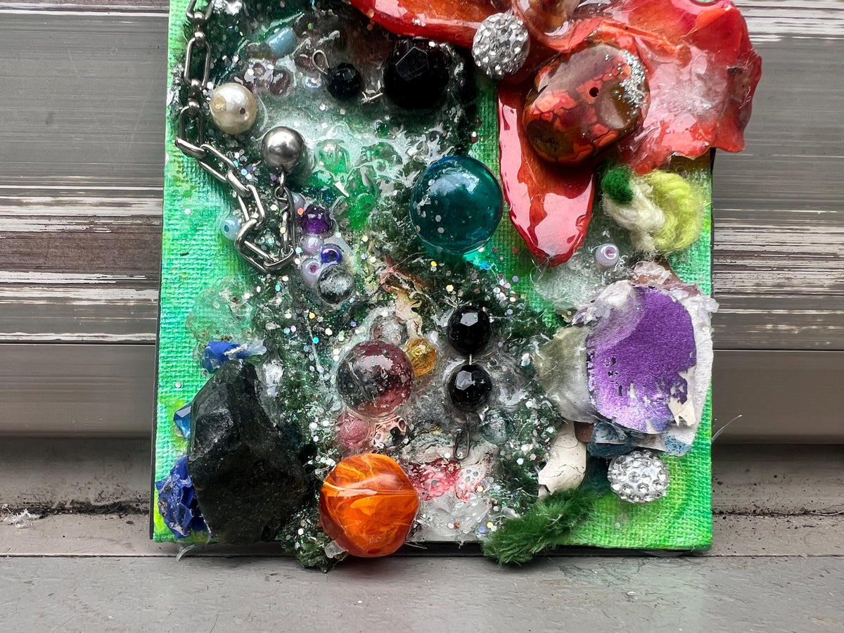 Trash Orchid – Original Mixed Media Assemblage | Found Object Flower Sculpture