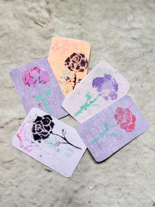 Abstract Rose Stickers – Painterly Floral Art, Journaling Supplies (Set of 5)