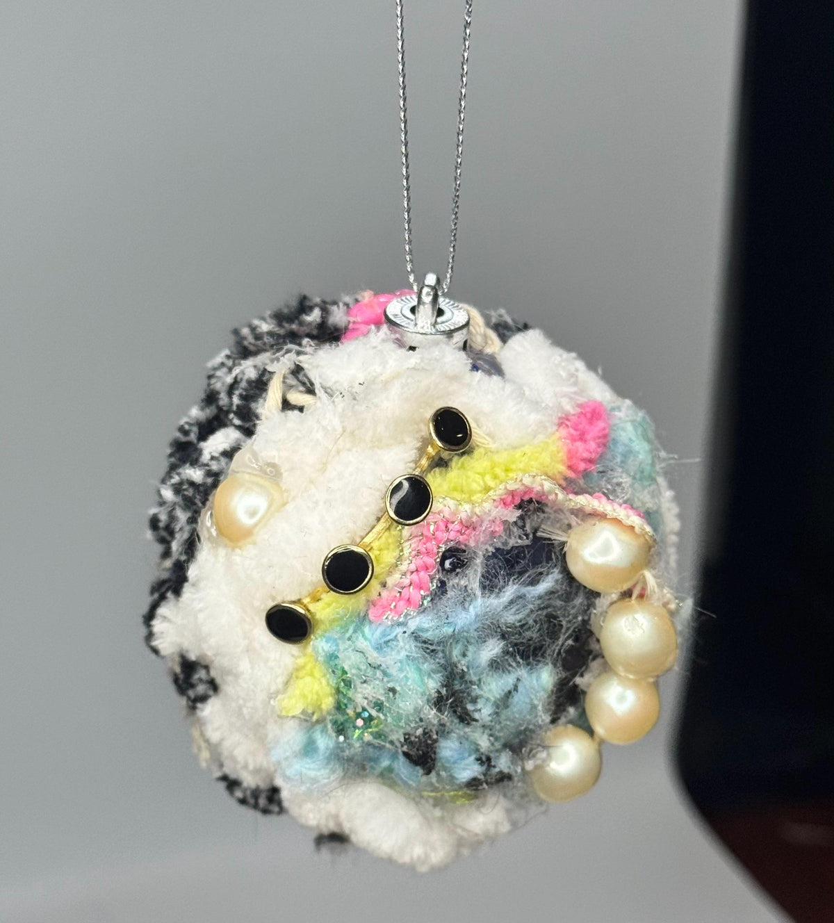 Mixed Media Ornament – Recycled Jewelry Assemblage Art, Maximalist Sculpture