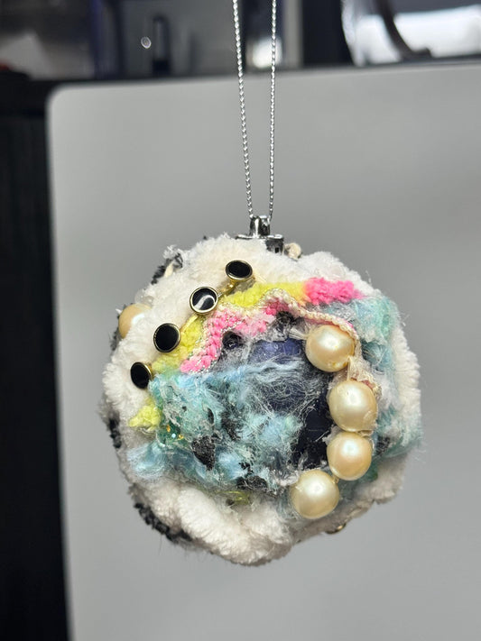 Mixed Media Ornament – Recycled Jewelry Assemblage Art, Maximalist Sculpture