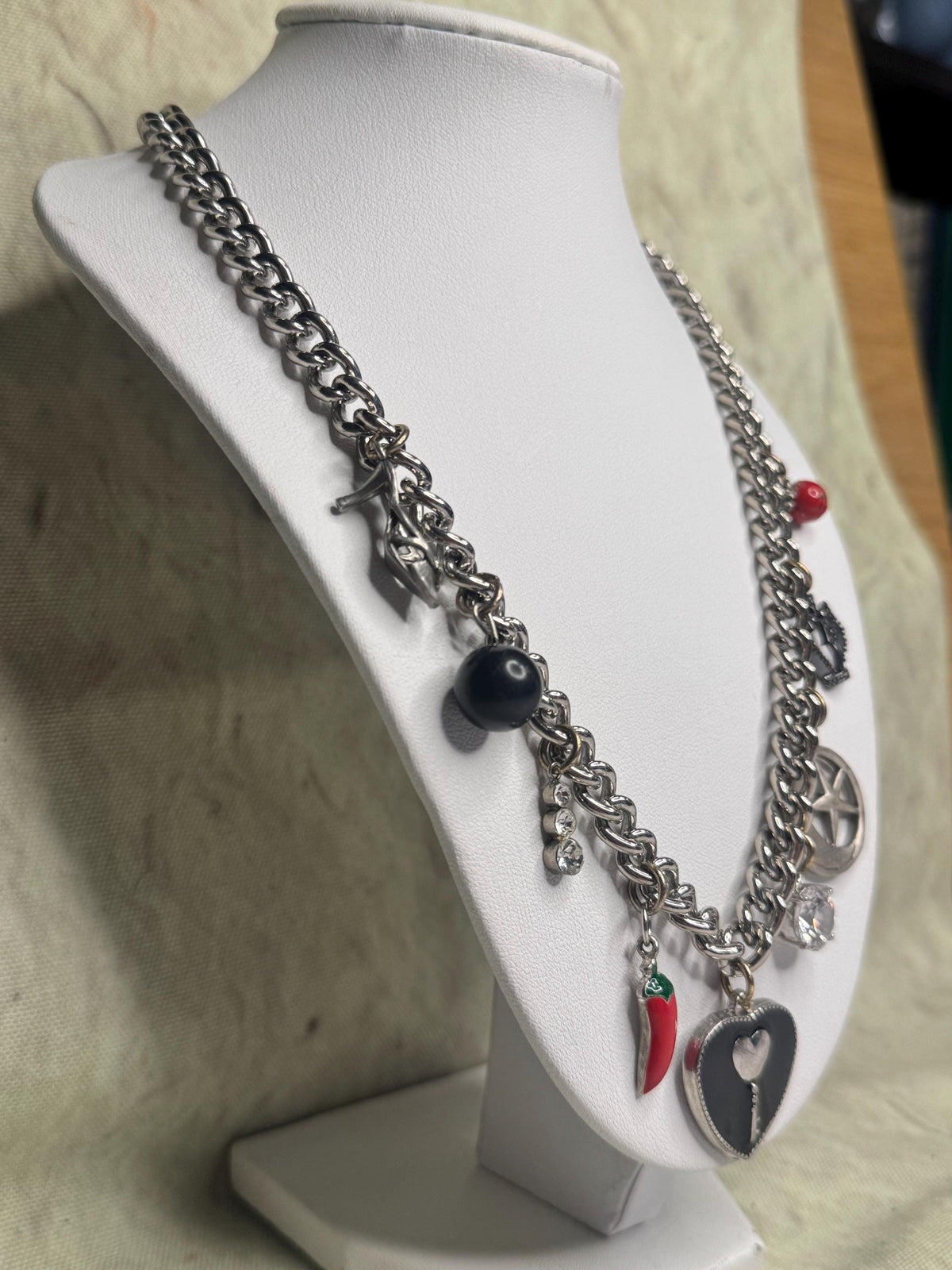 Maximalist Charm Necklace  – Charm Constellation Series  –Eclectic Trendy One-of-a-Kind Statement Jewelry