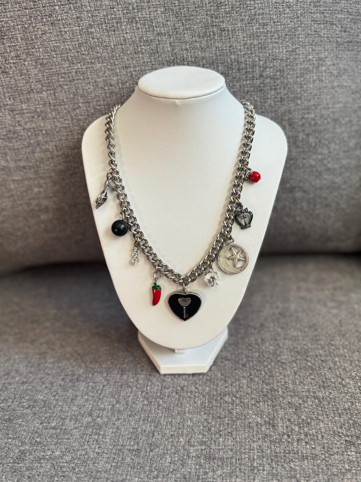 Maximalist Charm Necklace  – Charm Constellation Series  –Eclectic Trendy One-of-a-Kind Statement Jewelry
