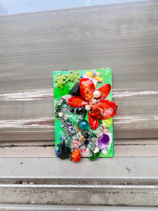 Trash Orchid – Original Mixed Media Assemblage | Found Object Flower Sculpture