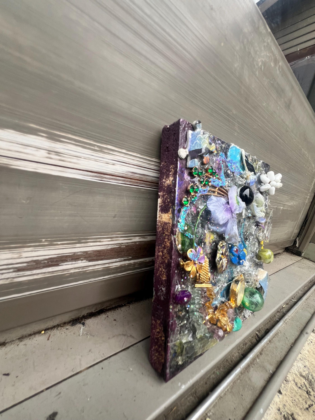 Time Seedling – Original Found Object Assemblage | Mixed Media Collage on Wood