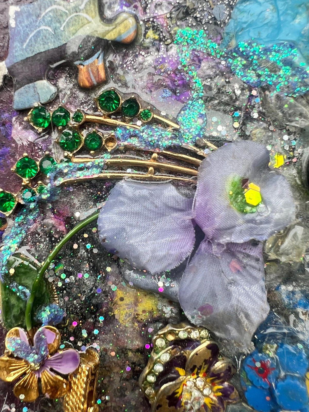 Time Seedling – Original Found Object Assemblage | Mixed Media Collage on Wood