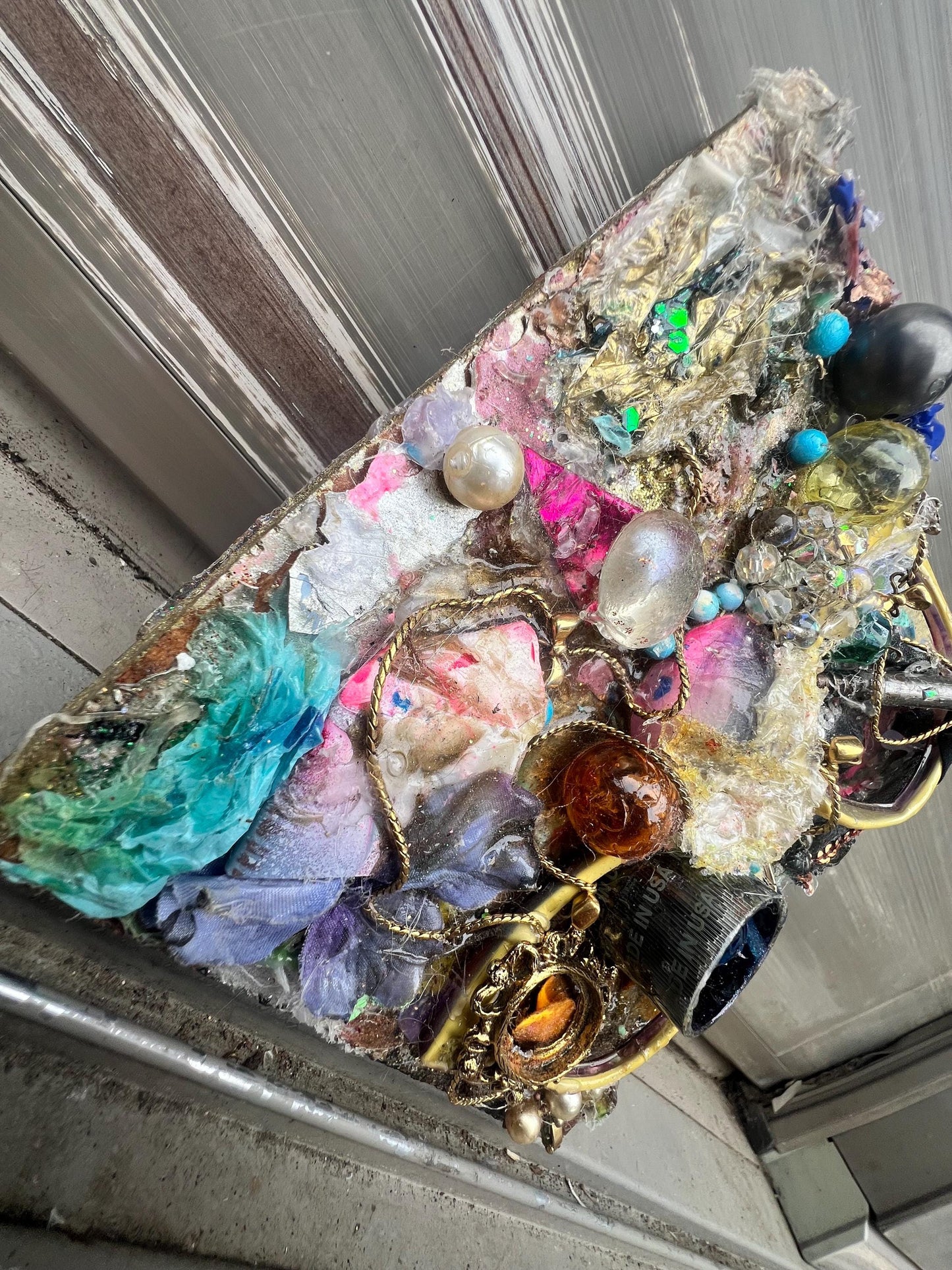 Sandbar Sediments – Original Found Object Assemblage | Mixed Media Collage