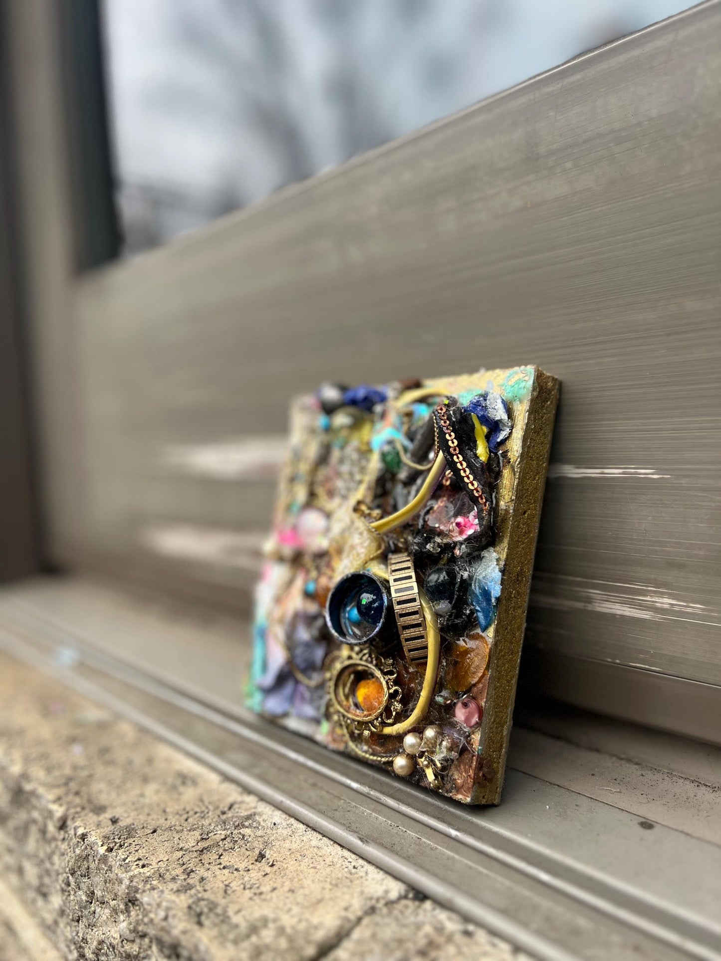 Sandbar Sediments – Original Found Object Assemblage | Mixed Media Collage
