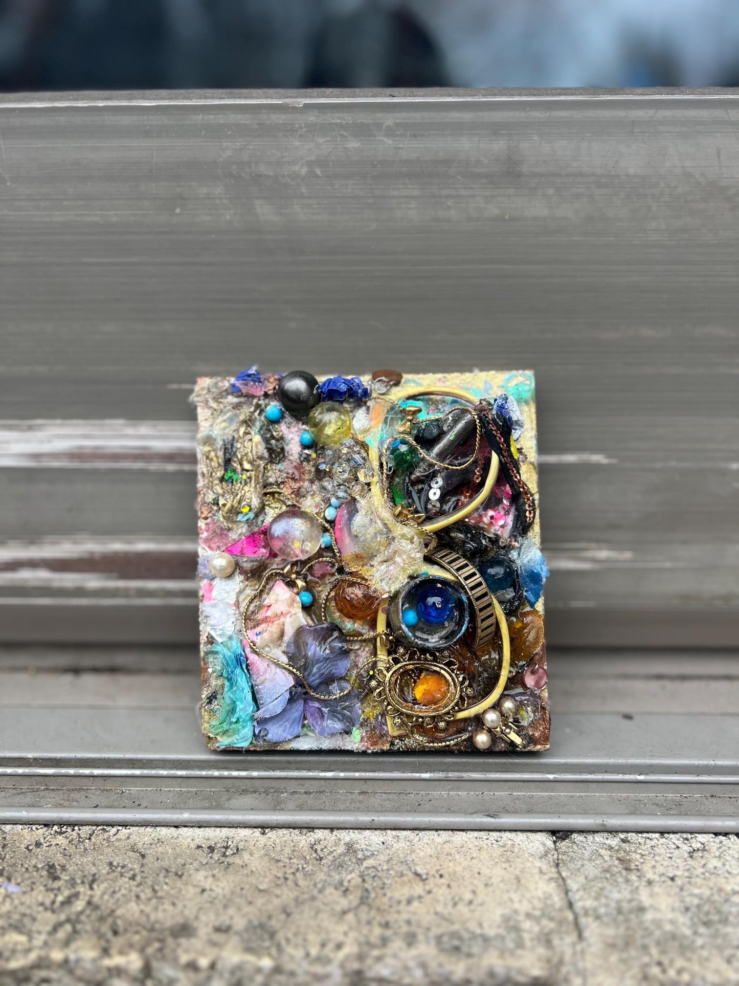 Sandbar Sediments – Original Found Object Assemblage | Mixed Media Collage