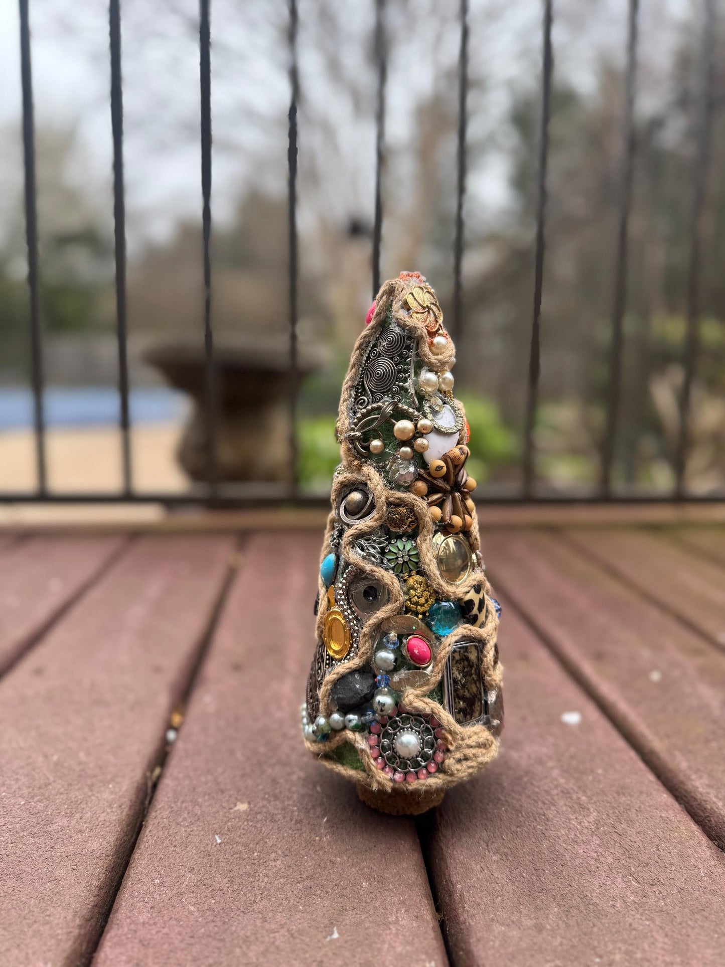 Reclaimed Mixed Media Tree Sculpture – Foraged Relics, Found Object Art, One-of-a-Kind Decor