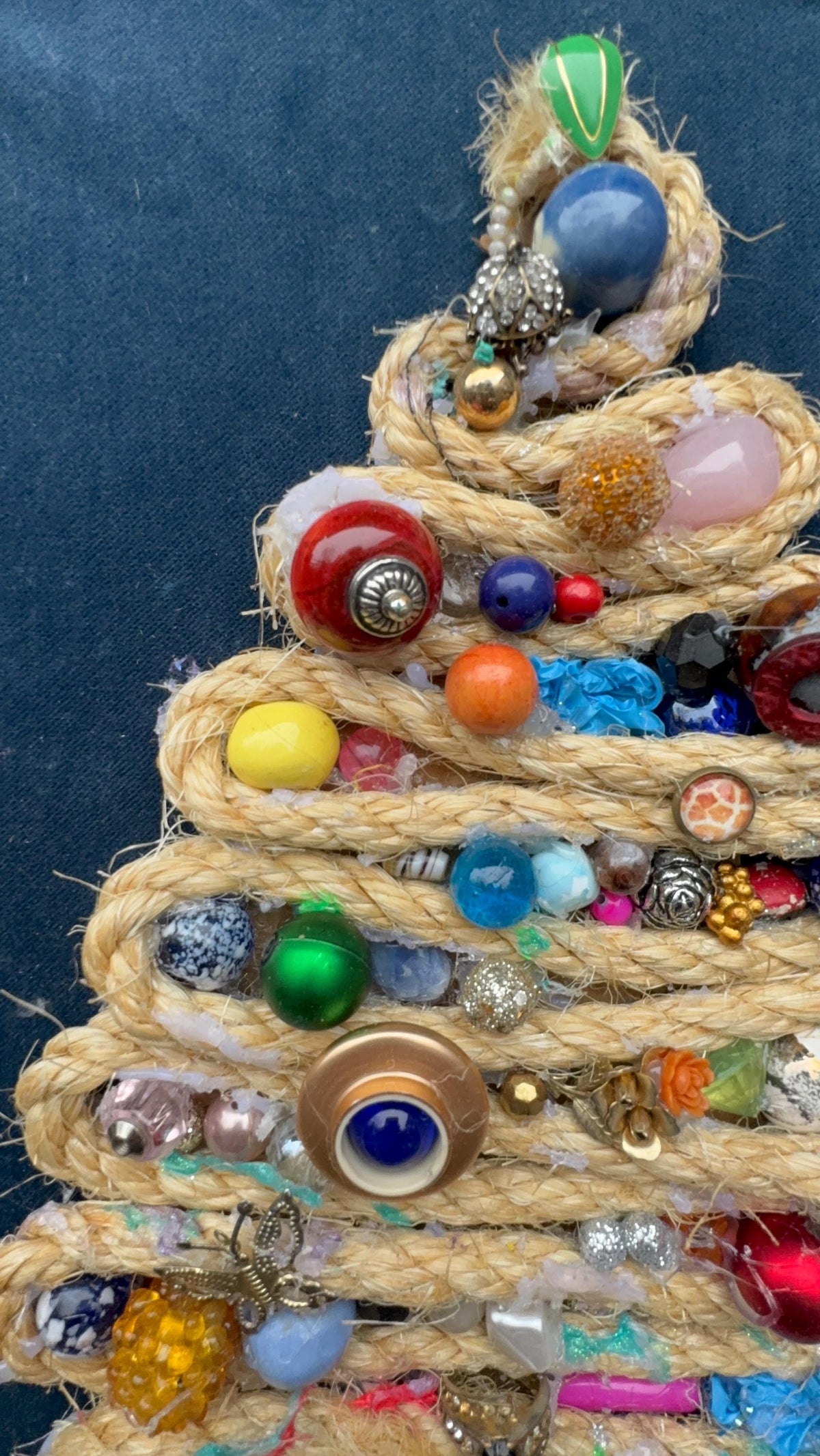 Vintage Inspired Jewelry Tree – Framed Mixed Media Christmas Artwork