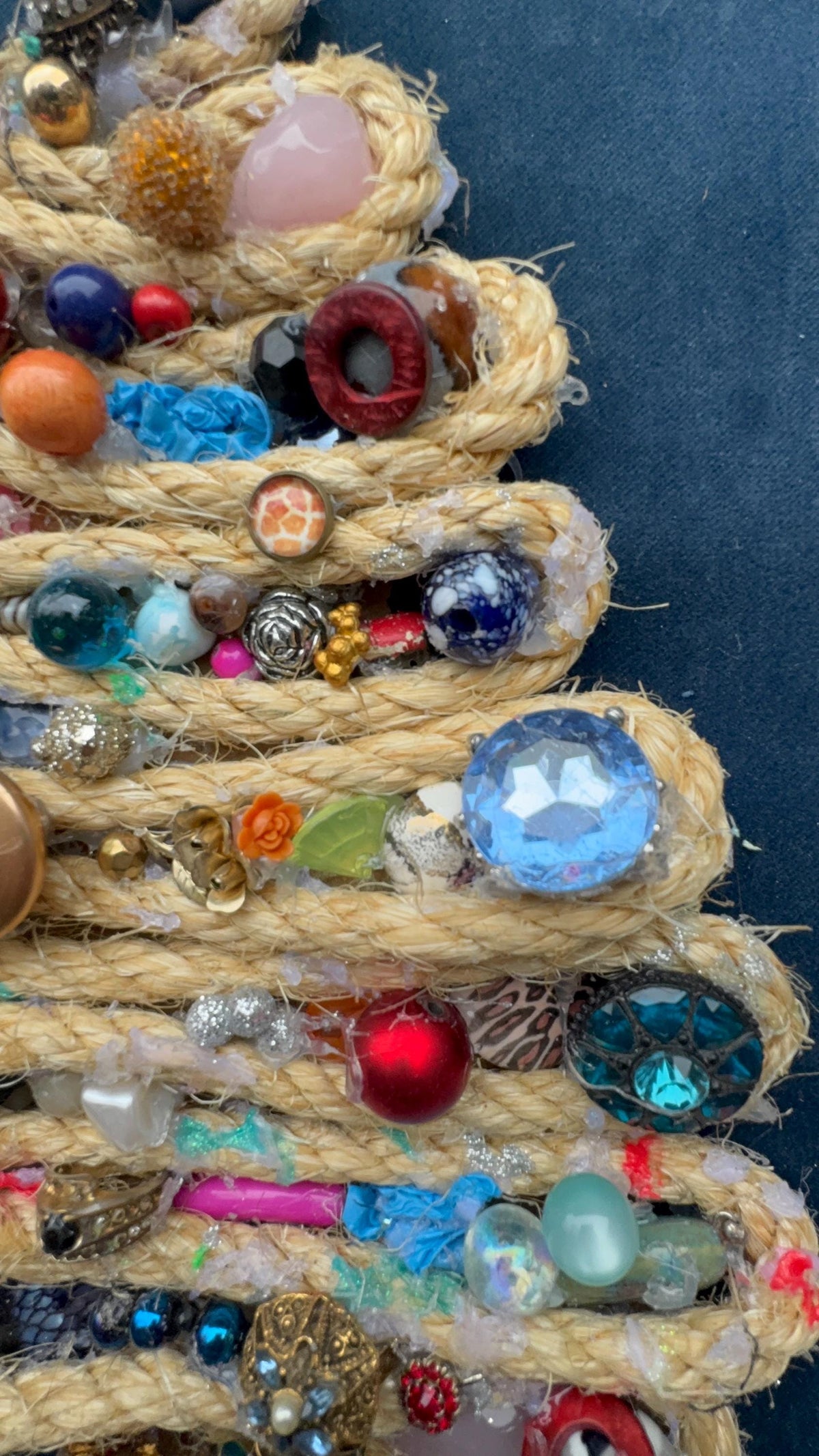 Vintage Inspired Jewelry Tree – Framed Mixed Media Christmas Artwork